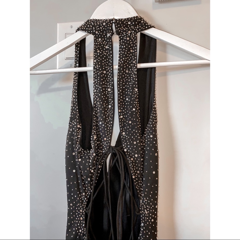 SOLD Gorgeous elegant black & sequin prom/evening gown - Picture 3 of 3